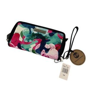 Samantha Brown Orchid Camo Zip Wallet NWT Pink Bllue Green